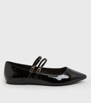 New Look Black Patent Mary Jane Ballet Pumps